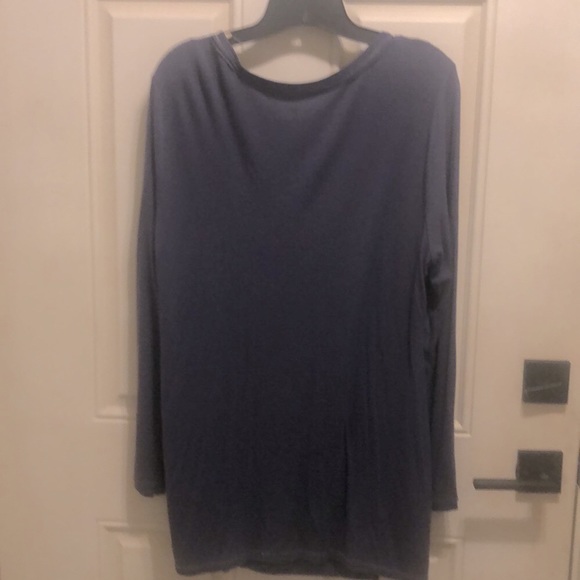 Steel, gray, soft surroundings tunic with many details, including beading. - Picture 5 of 5